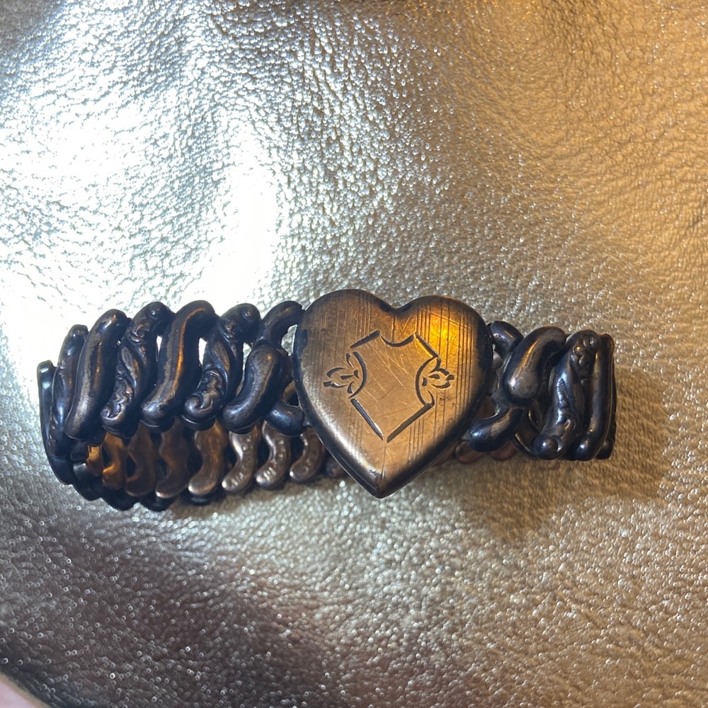 Vtg American Queen Pitman Keeler Sweetheart Expansion Bracelet Sterling Base View 2